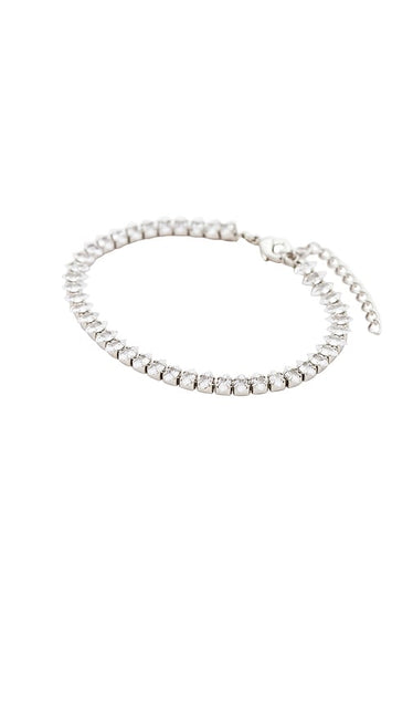 SHASHI Thea Tennis Bracelet in Metallic Silver