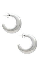 SHASHI Tsuki Hoops in Metallic Silver