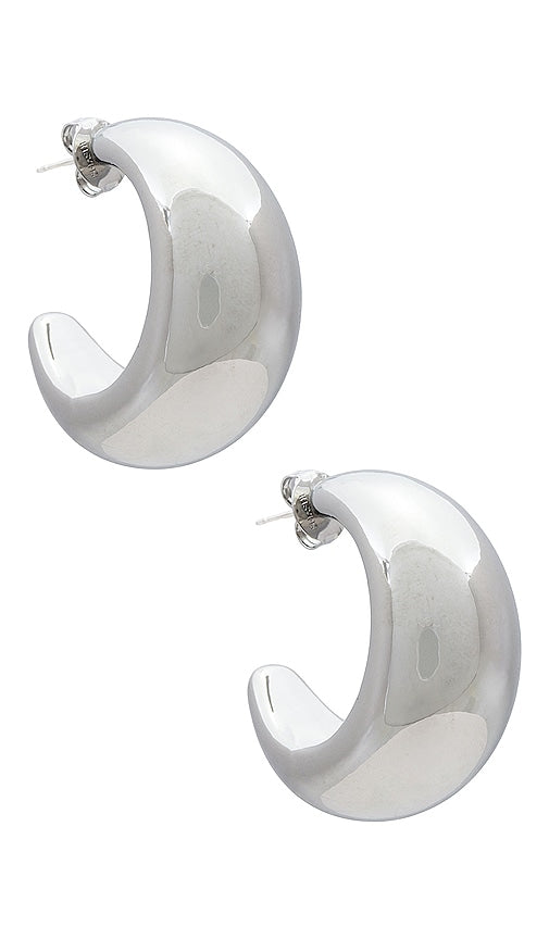 SHASHI Tsuki Hoops in Metallic Silver