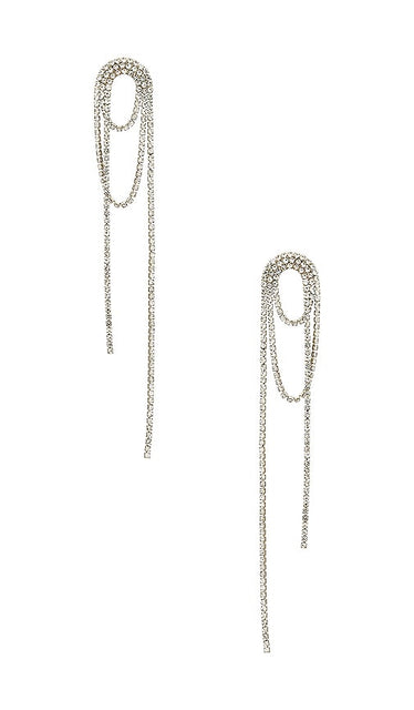 SHASHI Vroom Earrings in Metallic Silver