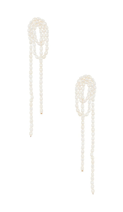SHASHI Vroom Pearl Earring in White
