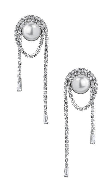 SHASHI Wren Earring in Metallic Silver