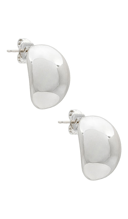 SHASHI X Revolve Crescent Hoops in Metallic Silver