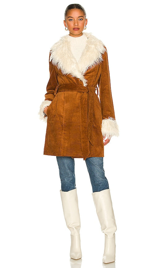 Show Me Your Mumu Penny Lane Coat in Cognac