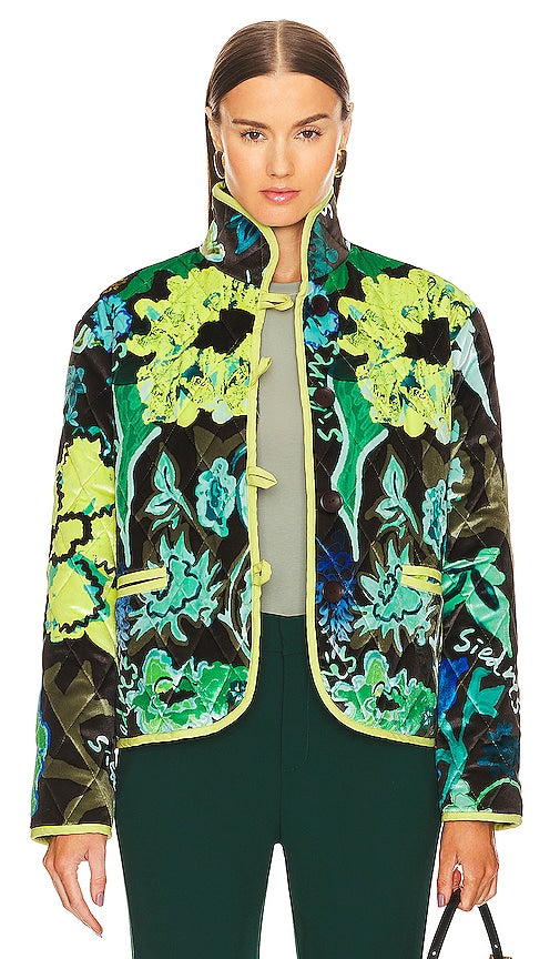 SIEDRES Dion Velvet Jacket in Green - SIEDRES Veste en Velours Dion en Vert - SIEDRES Dion 绿色天鹅绒夹克 - SIEDRES Dion Samtjacke in Grün - SIEDRES 디온 벨벳 자켓 - Giacca SIEDRES Dion in velluto verde
