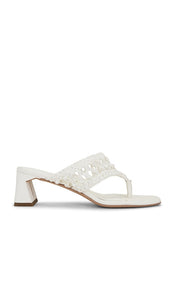 SIMKHAI Alia Block Heel in Ivory | Ivory Open Toe Heels for Women