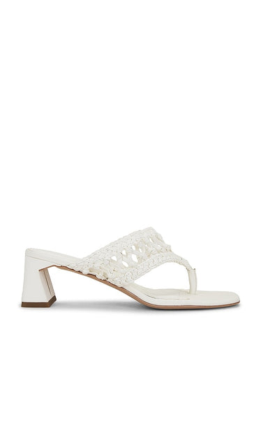 SIMKHAI Alia Block Heel in Ivory | Ivory Open Toe Heels for Women