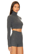 SIMKHAI Brie Cropped Sweater in Charcoal
