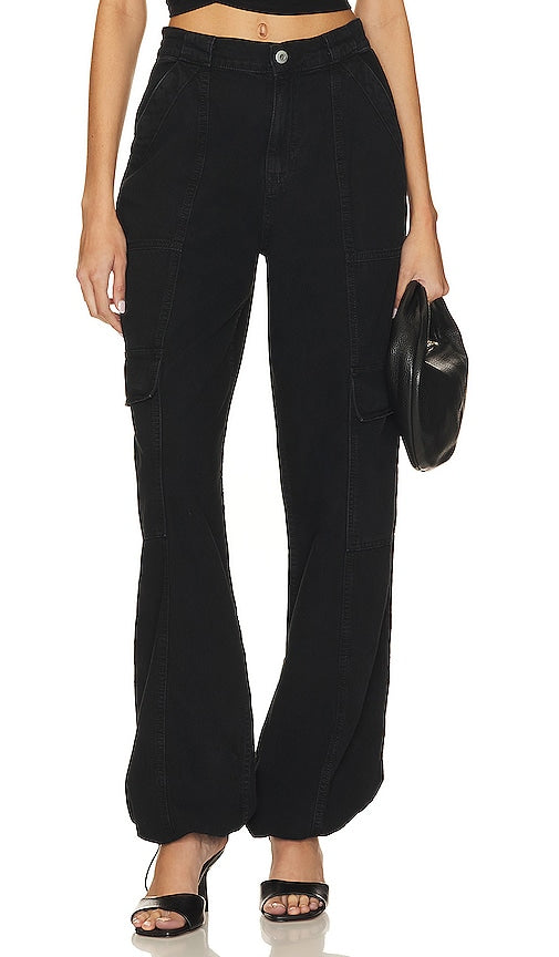 SIMKHAI Calista Denim Cargo Pant in Black - SIMKHAI Pantalon cargo en jean Calista en noir - SIMKHAI Calista 黑色牛仔工装裤 - SIMKHAI Calista Denim Cargohose in Schwarz - SIMKHAI 칼리스타 데님 카고 팬츠 - Pantaloni cargo in denim SIMKHAI Calista in nero