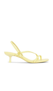 SIMKHAI Cedonia Stud Strappy Kitten Heel Sandal in Yellow | Buttercream Strappy Sandals for Women