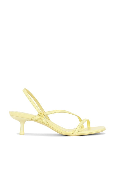 SIMKHAI Cedonia Stud Strappy Kitten Heel Sandal in Yellow | Buttercream Strappy Sandals for Women
