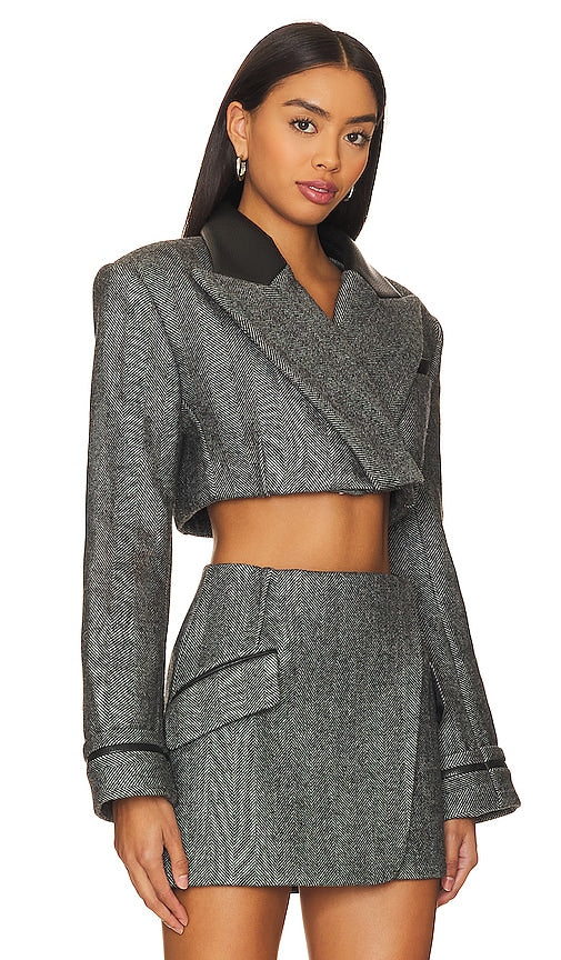 SIMKHAI Clare Cropped Blazer in Black