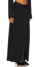SIMKHAI Clarisse Overlap Maxi Skirt in Black