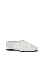 SIMKHAI Eden Ballet Flat in Metallic Silver