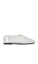 SIMKHAI Eden Ballet Flat in Metallic Silver | Silver Ballet Flats for Women
