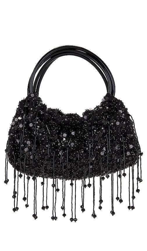 SIMKHAI Ellerie Sequin Mini Bag in Black - SIMKHAI Ellerie Mini sac à sequins en noir - SIMKHAI Ellerie 黑色亮片迷你包 - SIMKHAI Ellerie Pailletten-Minitasche in Schwarz - SIMKHAI 엘러리 스팽글 미니백블랙 색상 - Mini borsa SIMKHAI Ellerie con paillettes in nero