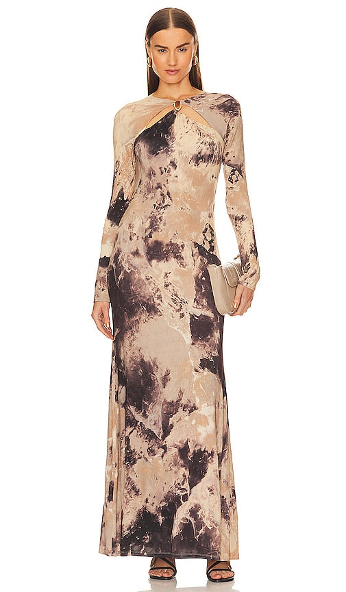SIMKHAI Etta Gown in Beige - Robe SIMKHAI Etta en Beige - SIMKHAI Etta 米色礼服 - SIMKHAI Etta Kleid in Beige - SIMKHAI 에타 가운 베이지 색상 - Abito SIMKHAI Etta in beige