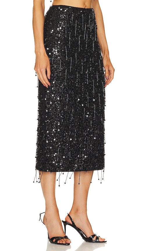 SIMKHAI Gisele Midi Skirt in Black