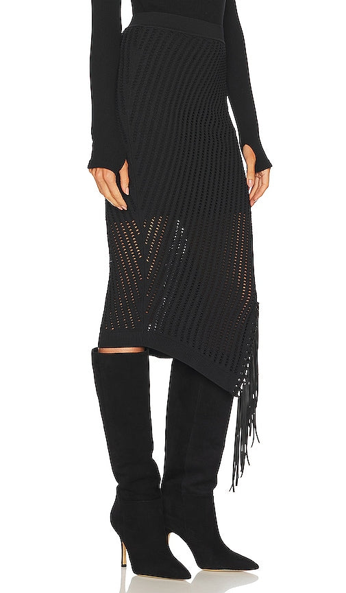 SIMKHAI Jensie Midi Skirt in Black