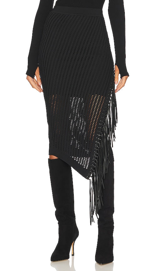 SIMKHAI Jensie Midi Skirt in Black - SIMKHAI Jupe mi-longue Jensie en noir - SIMKHAI Jensie 黑色中长裙 - SIMKHAI Jensie Midirock in Schwarz - SIMKHAI Jensie 미디 스커트 - Gonna longuette SIMKHAI Jensie in nero
