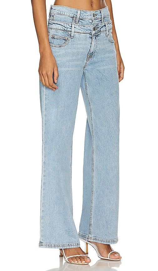 SIMKHAI Kove Double Waistband in Blue