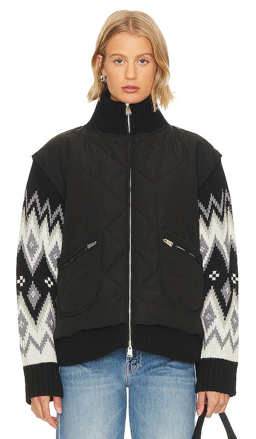 SIMKHAI Malone Quilted Parka in Black