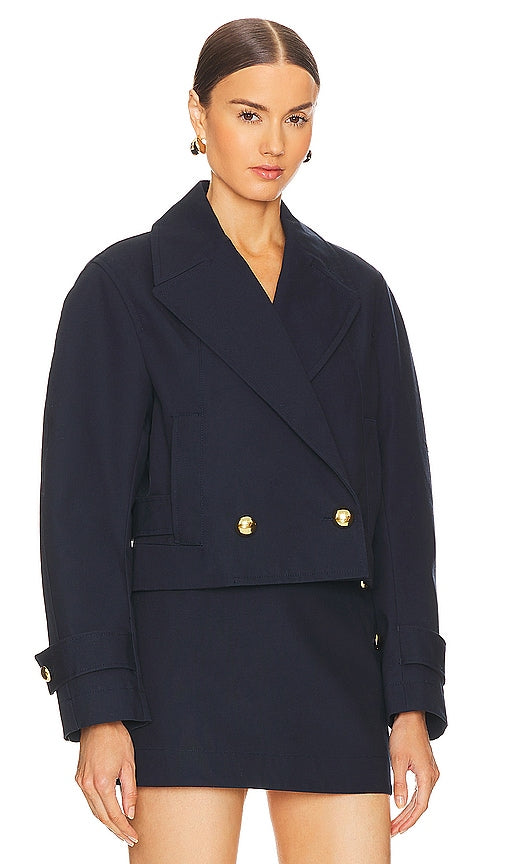 SIMKHAI Olina Cropped Jacket in Navy