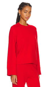 SIMKHAI Raglan Crewneck Sweater in Red