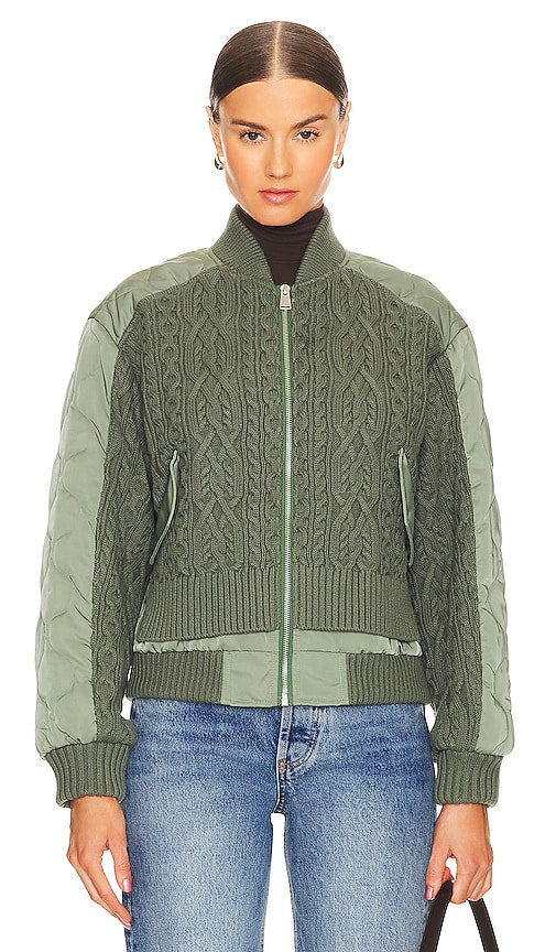 SIMKHAI Rollins Bomber Jacket in Mint
