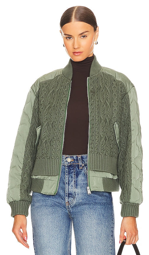 SIMKHAI Rollins Bomber Jacket in Mint - SIMKHAI - Blouson aviateur Rollins en menthe - SIMKHAI Rollins 薄荷色飞行员夹克 - SIMKHAI Rollins Bomberjacke in Mint - SIMKHAI 롤린스 봄버 재킷 - Giubbotto bomber SIMKHAI Rollins color menta