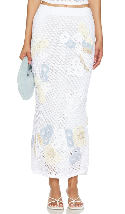SIMKHAI Rova Skirt in Blue - Jupe SIMKHAI Rova en bleu - SIMKHAI Rova 蓝色半身裙 - SIMKHAI Rova Rock in Blau - SIMKHAI ROVA 스커트 in 블루 - Gonna SIMKHAI Rova in blu
