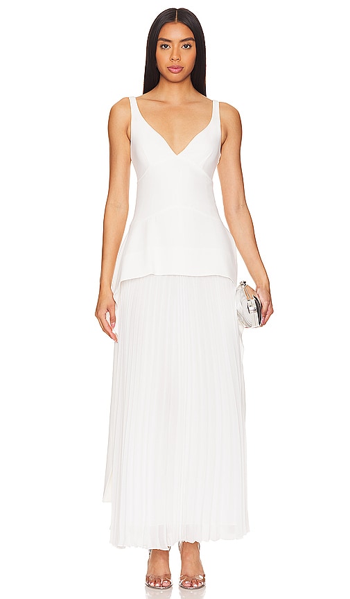 SIMKHAI Sequoia Gown in White - Robe SIMKHAI Séquoia en Blanc - SIMKHAI 红杉白色礼服 - SIMKHAI Sequoia-Kleid in Weiß - SIMKHAI 세쿼이아 가운 화이트 색상 - Abito SIMKHAI Sequoia in bianco