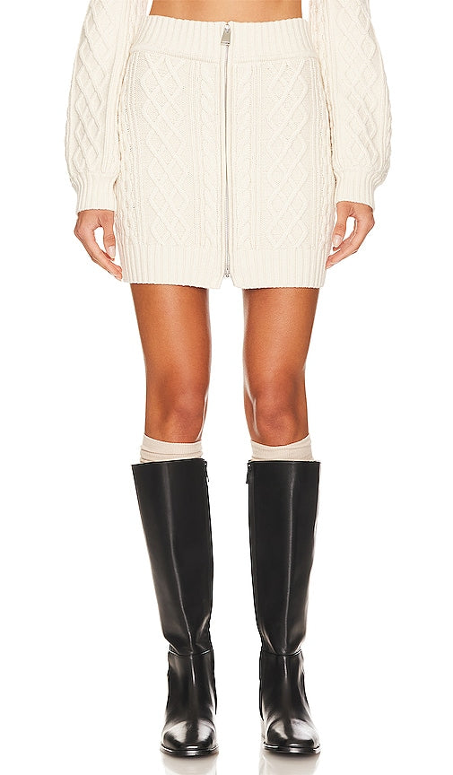 SIMKHAI Viviana Zip Mini Skirt in Ivory - SIMKHAI Viviana Mini-jupe zippée en ivoire - SIMKHAI Viviana 象牙色拉链迷你裙 - SIMKHAI Viviana Minirock mit Reißverschluss in Elfenbein - SIMKHAI 비비아나 지퍼 미니 스커트 in Ivory - Minigonna con zip SIMKHAI Viviana in avorio