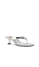 SIMONMILLER Beep Thong Sandal in Metallic Silver, grey