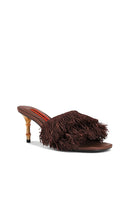 SIMONMILLER Fringe Playa Bamboo Heel in Chocolate