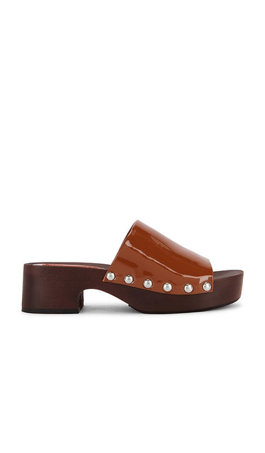 SIMONMILLER Rio Wood Platform in Brown | Caramel Open Toe Mules for Women