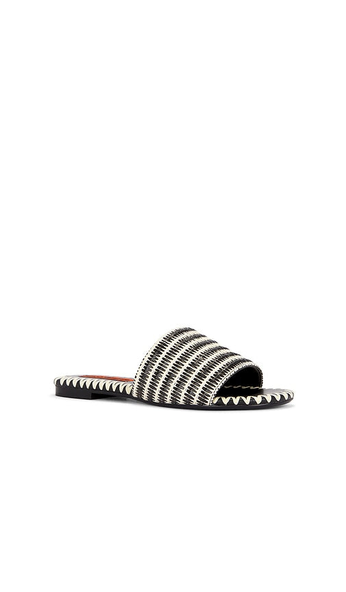 SIMONMILLER Stripe Salerno Sandal in Black