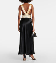 SIR Aries lace-trimmed cutout silk maxi dress