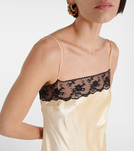 SIR Aries lace-trimmed silk slip dress