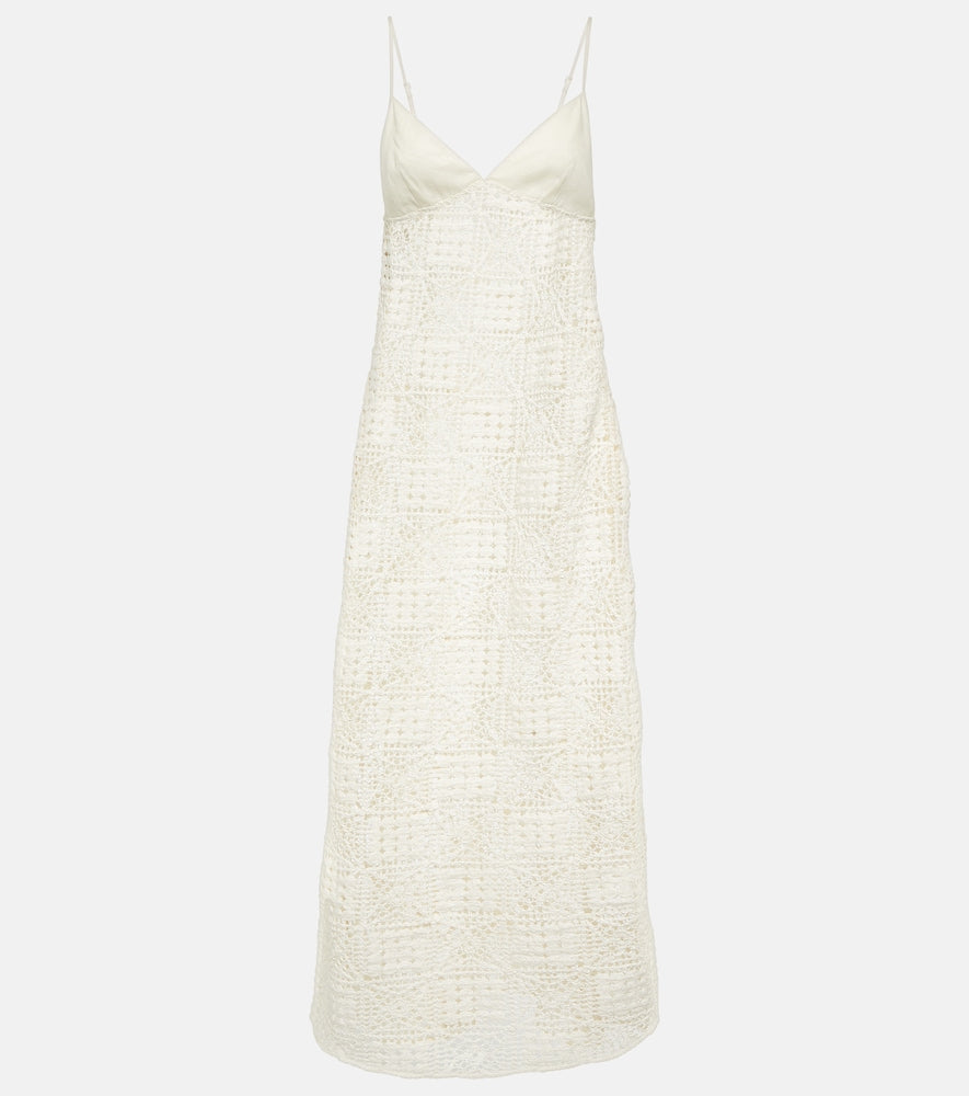 SIR Crochet cotton maxi dress. SIR 钩针棉质长裙