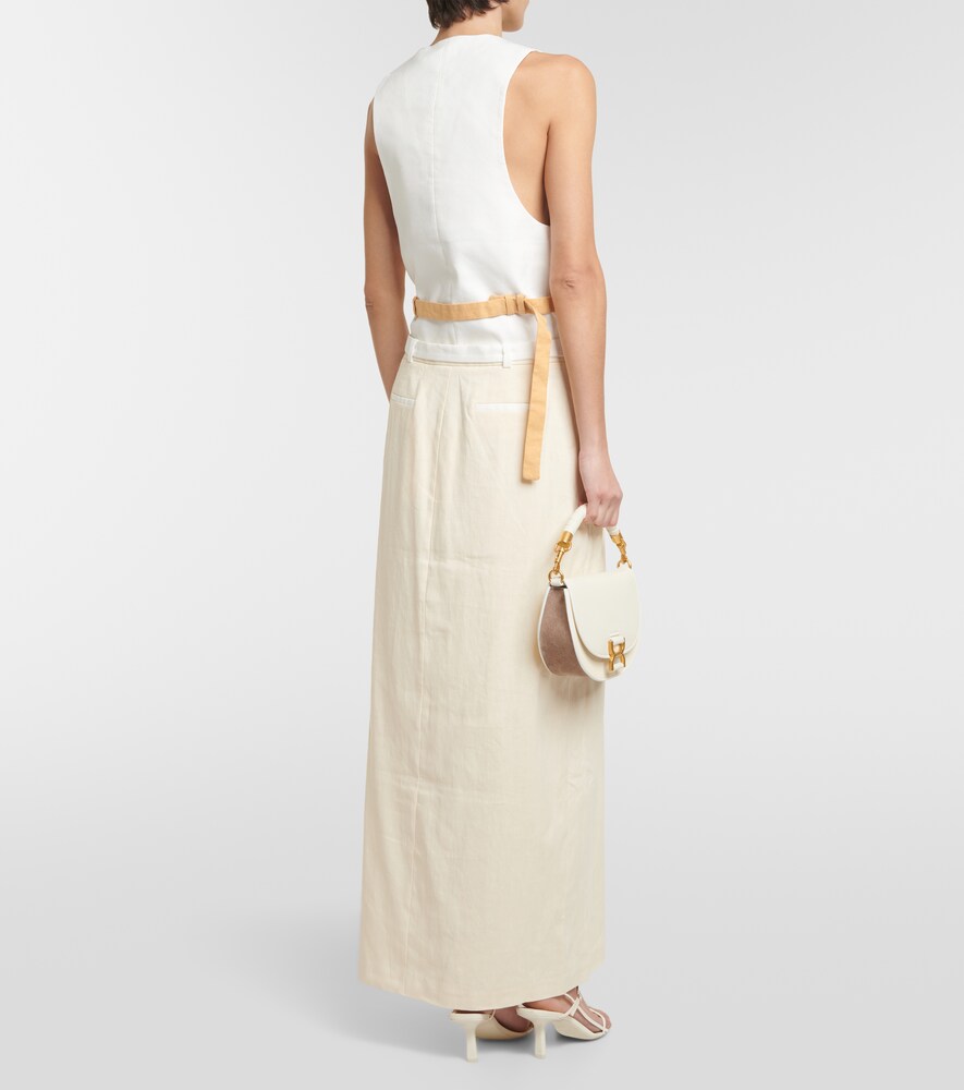 SIR Dune mid-rise linen-blend maxi skirt