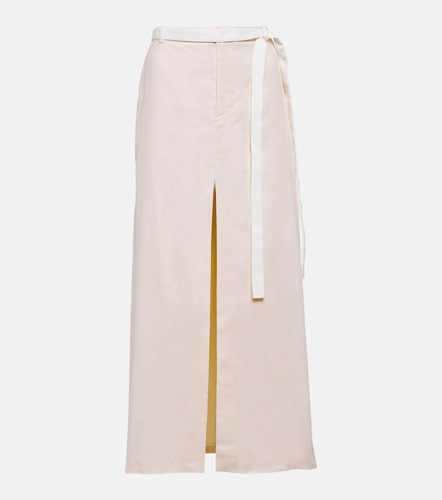 SIR Dune mid-rise linen-blend maxi skirt - SIR Dune 中腰亚麻混纺长裙