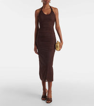 SIR Jacques Knot gathered semi-sheer midi dress