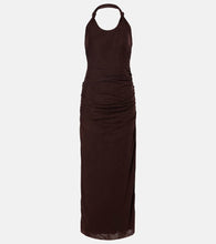 SIR Jacques Knot gathered semi-sheer midi dress