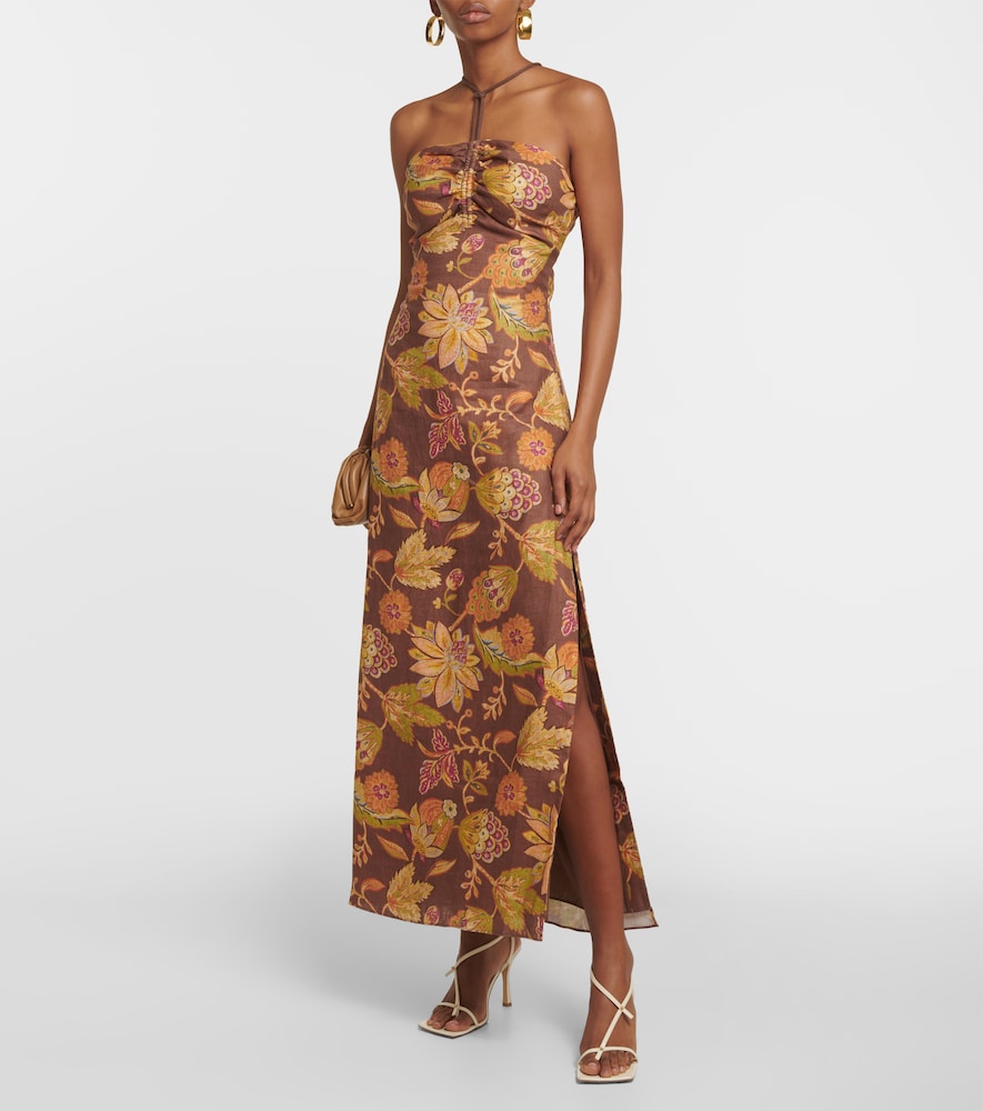 SIR Josefina floral linen midi dress