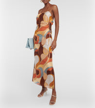 SIR Printed cotton and silk midi dress