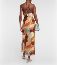 SIR Printed cotton and silk midi dress