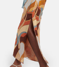 SIR Printed cotton and silk midi dress