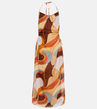 SIR Printed cotton and silk midi dress. SIR 印花棉丝混纺中长连衣裙