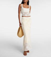 SIR Rayure crochet cotton maxi skirt